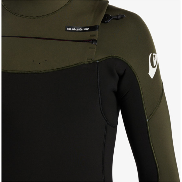 2024 Quiksilver Mens Everyday Sessions 4/3mm GBS Chest Zip Wetsuit EQYW103201 - Black / Thyme